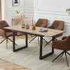 Square Extendable Dining Table With Metal Leg, Modern, Space Saving Kitchen Table For Living Room - Black - Image 6
