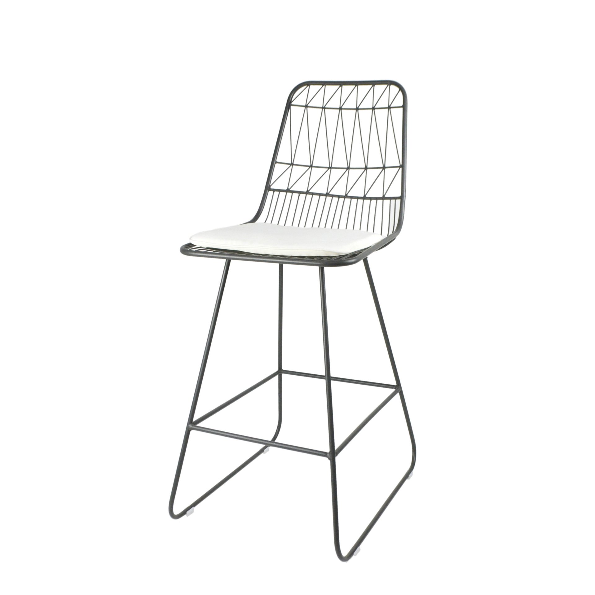 Yearning - Iron Counter Stool With Water Resistant Cushion - Gray / Ivory - Image 7