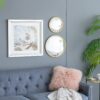 Round Mirror, Circle Mirror With Iron Frame For Living Room Bedroom Vanity Entryway Hallway - Gold - Image 9