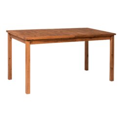 Contemporary Slat Top Outdoor Dining Table - Brown