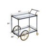 Cyrus - Clear Glass Serving Cart - Black / Gold - Image 7
