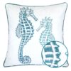 Seahorses Pillow Cover With Matching Back - Light Blue - Image 9