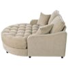 Modern Chaise Lounge Sofa Bed Upholstered Sofa Couch With Tufted Seat And Detachable Pillows For Living Room - Champagne - Image 14