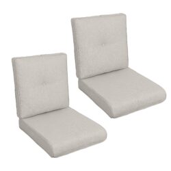 2 Pieces Set High Back Patio Chair Cushions, Tufted Rocking Chair Cushions, Adirondack Cushions For Garden Porch Home Office Chair Use, 2 Pack - Beige