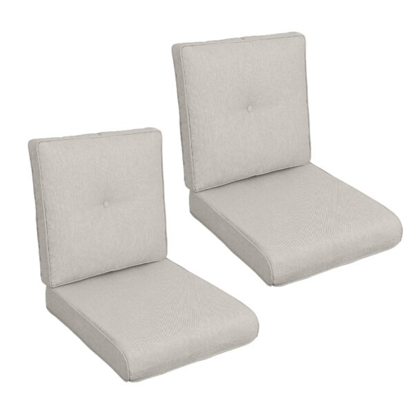 2 Pieces Set High Back Patio Chair Cushions, Tufted Rocking Chair Cushions, Adirondack Cushions For Garden Porch Home Office Chair Use, 2 Pack - Beige