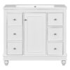 Contemporary Bathroom Vanity Cabinet, 4 Drawers & 1 Cabinet Door, Multipurpose Storage, Resin Integrated Sink, Adjustable Shelves, Solid Wood Frame With MDF - White - Image 13