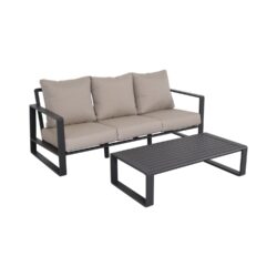 3 Seat Sofa With Rectangular Coffee Table, Cushions Tino Tino - Beige