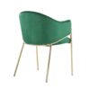 Modern Upholstered Dining Chair With Gold Metal Frame - Emerald / Gold - Image 7