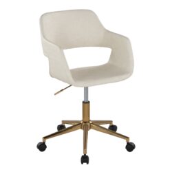 Margarite - Contemporary Task Chair - Gold / Cream