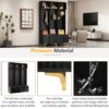 Modern Large Storage Hall Tree With Bench, Luxurious Coat Rack With 6 Hooks And Legs For Entryway, Living Room - Black / Gold - Image 9