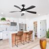 Modern Ceiling Fan With 3 Color Dimmable Light 5 ABS Blades Smart Remote Control Reversible Dc Motor - Black - Image 6