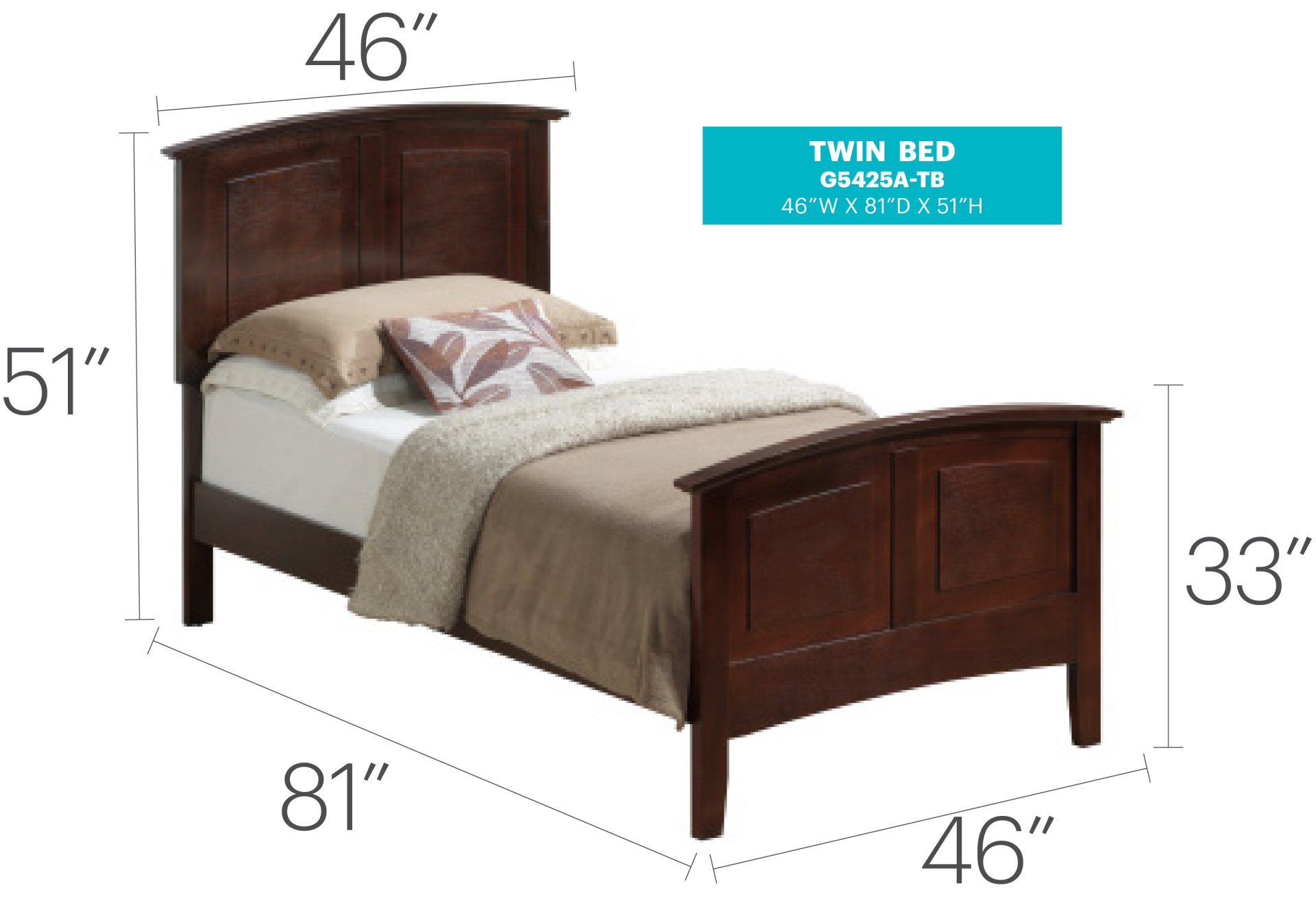 Twin Bed Elegant - Cappuccino - Image 6