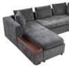 Modern L Shaped Sectional Sofa With Storage Chenille, Upholstered Couch - Gray - Image 22