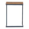 Large C Shaped End Table With Iron Base And Fir Wood Top - Black - Image 4