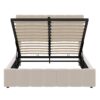 Full Size Upholstered Platform Bed With A Hydraulic Storage System - Beige - Image 5