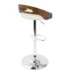 Cassis - Mid-Century Modern Adjustable Barstool With Swivel - Walnut / Cream - Image 4