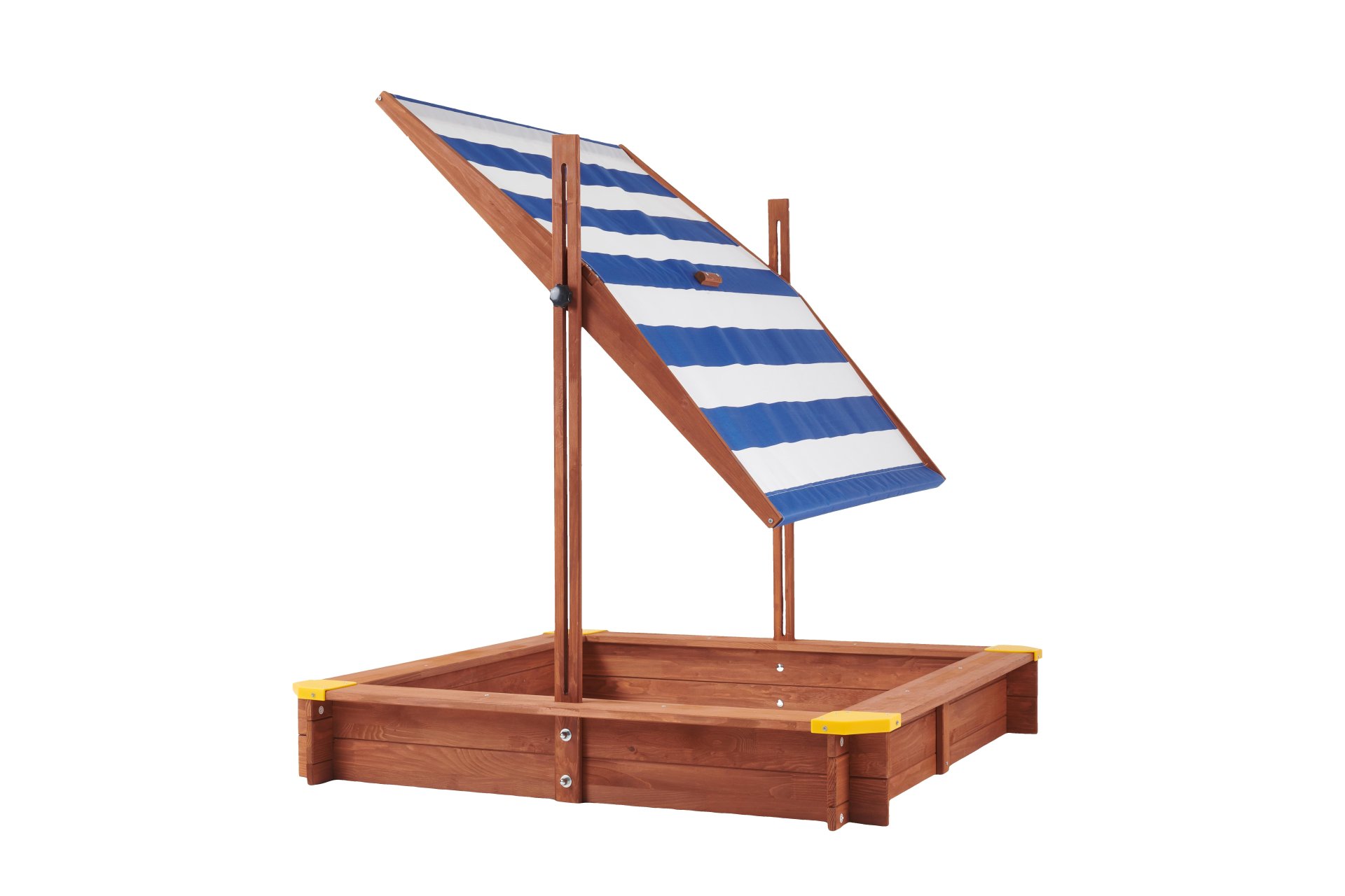 Kids Sandbox With Cover, Sand Box With Adjustable Canopy, Large Outdoor Cedar Sandpit For Backyard Play - Reddish Brown - Image 15