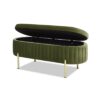 Chloe - Modern Glam Storage Bench - Olive Green - Image 2