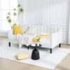 Elena - Twin Boucle Upholstered Daybed, Ribbed Tufted Backrest - Ivory - Image 10