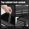 Tool Chest, 5 Drawer Rolling Tool Storage Cabinet With Detachable Top Tool Box, Liner, Universal Lockable Wheels, Adjustable Shelf, Locking Mechanism, Metal Tool Cart For Garage Workshop - Black - Image 4