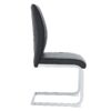 Luxury Simple Arch Chair (Set of 2) Dark High Resilience Dining Chair With Metal LegsMaterial - Dark Gray / Silver - Image 9