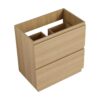 Modern Freestanding Bathroom Vanity Cabinet With Double Drawer - Oak - Image 2