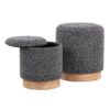 Marla - Contemporary Nesting Ottoman Set - Natural / Black - Image 2