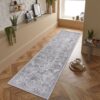 Marfi - 2' X 8' Oriental Runner Rug - Gray / Silver - Image 2