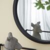 Circle Wall Mirror With Wooden Frame, Wall Mirror For Living Room - Black - Image 5