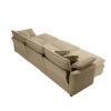 Oversized Modular Cushion Sofa Set & Portable Ottoman L Shaped Corner Low Back Deep Seating In Corduroy - Tan - Image 15