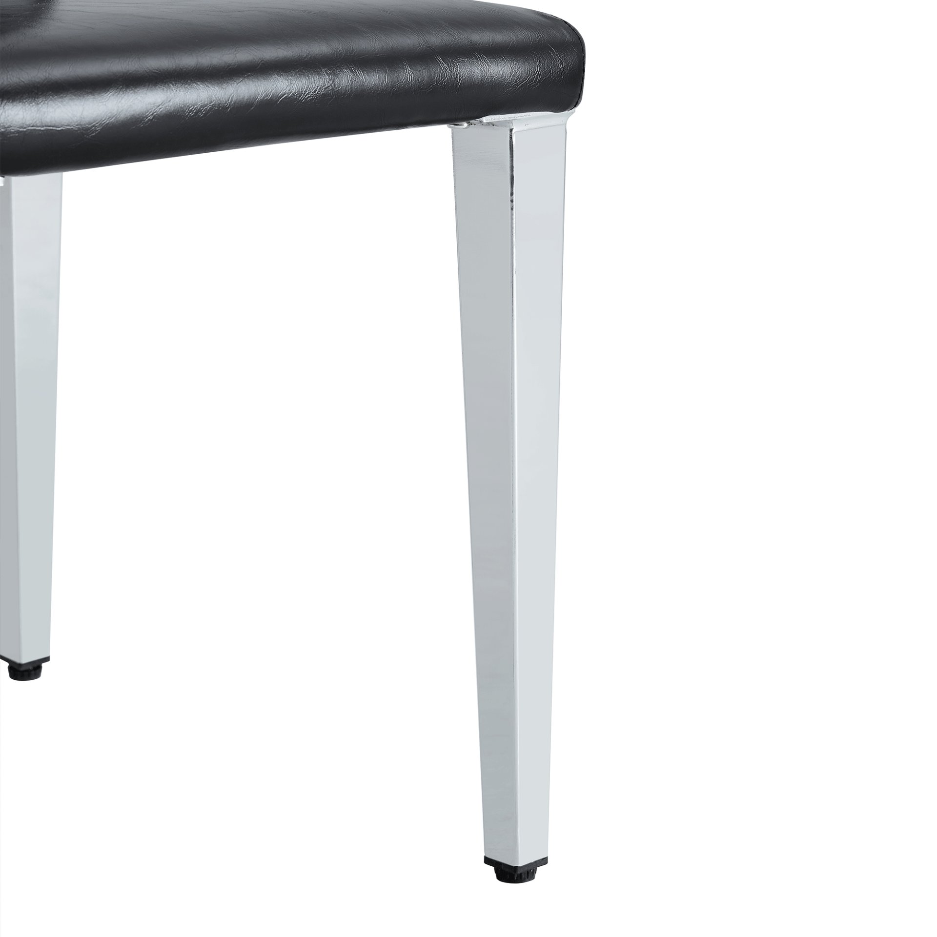 (Set of 2) Backrest Chairs With Metal Legs, They Are Ideally Suited For Minimalist And Contemporary Home Styles - Black / Silver - Image 9