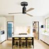 Modern Flush Mount Ceiling Fan With Led Light And Remote Control, 3 ABS Blades Noiseless Reversible Dc Motor For Patio Living Room - Matte Black - Image 7