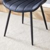 Ergonomic Extended Seat Cushion Dining Chair (Set of 4) With Integral Metal Leg Structure - Black - Image 9