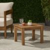 Halcyon - Outdoor Side Table With Slat Design And Acacia Wood Frame - Teak - Image 9