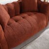 Soft Beanbag Chair With High Resilience Foam Core For Two People, The Comfortable Square Recliner Sofa Is Ideal For Family Members And Friends Engaged In Games, Reading, Watching TV - Red / Brown - Image 12