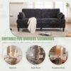 Modern Style Chenille 2 Seater Sofa With LED Light, USB Port And Storage Bag - Black - Image 5