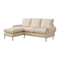 Modern Sectional Technical Leather L-Shaped Sofa Couch With Reversible Chaise Lounge - Beige