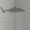 Luxury Rain Shower Head With Adjustable Arm, 10" Square, Stainless Steel - Brushed Nickel - Image 2