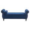 Velvet Multifunctional Storage Ottoman Bench With Pillow - Navy Blue - Image 5