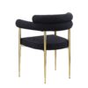 Dining Chairs (Set of 2), Mid-Century Modern Dining Chairs, Kitchen Dining Room Chairs, Round Boucle Backrest Sherpa Dining Chair With Brushed Bronze Metal Legs - Black - Image 3