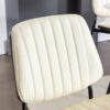 Dining Chairs Mid-Century Modern Retro Faux Leather Chair With Walnut Bentwood Back Upholstered Seat Metal Legs Adjustable Foot For Kitchen Dining Room Chairs (Set of 2) - Beige - Image 10