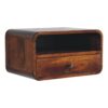 Large Curve Upper Slot Floating Bedside Table - Dak Brown - Image 2