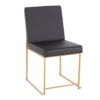 Fuji - Contemporary High Back Dining Chair (Set of 2) - Gold / Black - Image 2
