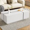Extendable Coffee Table, Coffee Table With 2 Hidden Storage Space And 2 Drawers For Living Room - White - Image 4