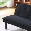 Stylish Corduroy Sofa Bed With Convertible Design - Black - Image 8