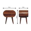 Large Circular Bedside Table - Brown - Image 11