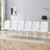 Luxury Simple Chair High Resilience Dining Chair Material With Metal Leg (Set of 6) - White / Silver - Image 2