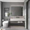 Aluminium Medicine Cabinet Mirror With LED Light And Defogging Function - Gray - Image 14