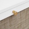 Modern Rattan 3 Door Shoe Rack Cabinet For Entryway Freestanding White Storage Unit In Particle Board - White - Image 16