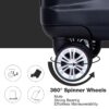 Luggage Set Of 5 Pieces, Expandable Hard Pc Luggage Set With Tsa Lock For Rotating Wheels, Lightweight Rolling Luggage - Black - Image 8
